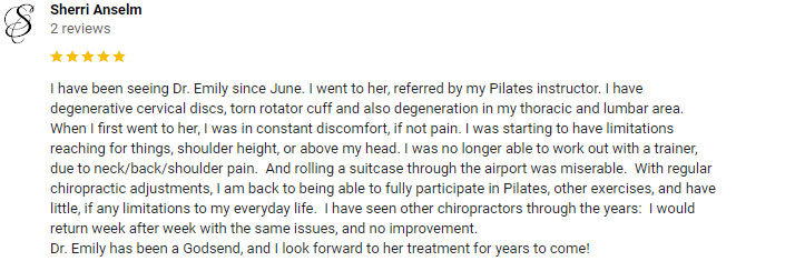 Chiropractic Chesterfield MO Sharri Anselm Screenshot Testimonial